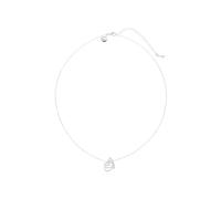 Leslii Edelstahl Herz-Kette Herz-Anhänger kurze Halskette Heart Schmuck wasserfest (Strass Duo Silber)