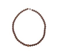 Leslii Damen-Kette Perlen-Collier kurze Perlen-Kette Glitzer Strass-Kugel Magnet-Verschluss (Braun)