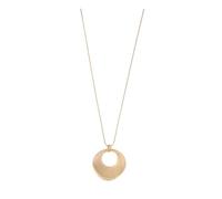 Leslii Damen-Kette lange Halskette Ring-Anhänger gebürstetet goldene Modeschmuck-Kette in Gold Matt