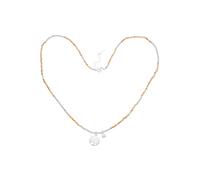 Leslii Halskette Lebensbaum lange Glasperlen-Kette Damen Baum-Anhänger Orange Silber