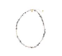 Leslii Halskette mit echten Quarz Natursteinen in grau Quarzkette