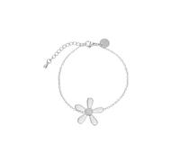 Leslii Kurze Halskette Damen, Blüten Anhänger, Gold oder Silber, Damen-Kette, Blume, Modern (Armband Silber Strass)