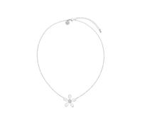 Leslii Kurze Halskette Damen, Blüten Anhänger, Gold oder Silber, Damen-Kette, Blume, Modern (Silber Strass)