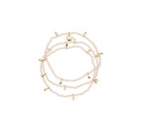 Leslii Kurze Halskette mit Glasperlen, Layering-Kette, Moderner Stil, passendes Armband 3er-Set, Damen-Schmuck (Beige Armband)