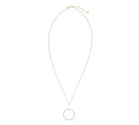 Leslii Lange Halskette Damen, Runder Anhänger, Goldfarben, Metalllegierung, 83 cm, Modern, Kollektion Reflective Pearl (Glitzer Ring)