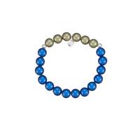 Leslii Reflective Pearls Perlen-Armband Magic 3D-Effekt (Blau-Khaki Ø 10mm)