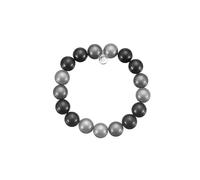 Leslii Reflective Pearls Perlen-Armband Magic 3D-Effekt (Grau-Schwarz Ø 12mm)