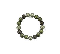 Leslii Reflective Pearls Perlen-Armband Magic 3D-Effekt (Khaki Multi Ø 12mm)