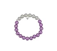 Leslii Reflective Pearls Perlen-Armband Magic 3D-Effekt (Lila-Weiß Ø 10mm)