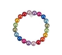 Leslii Reflective Pearls Perlen-Armband Magic 3D-Effekt (Rainbow Ø 10mm)
