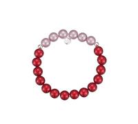 Leslii Reflective Pearls Perlen-Armband Magic 3D-Effekt (Rot-Rosa Ø 10mm)