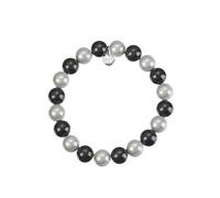 Leslii Reflective Pearls Perlen-Armband Magic 3D-Effekt (schwarz-weiß Ø 10mm)
