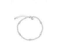 Leslii Schmuck Set Damen-Kette Armband Kurze Halskette Glitzer-Look Y-Look Silber (Armband)