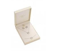 Leslii Schmuckset mit Herz Motiv, Ohrringe, Armband und Halskette, Verpackt in edler Box Edelstahl wasserfest (Silber)