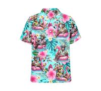 LESOCUSTOM Funky Hawaii-Hemden für Herren, Rave-Party, tropische Freizeitkleidung