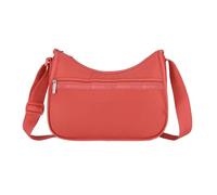 LeSportsac Rosey Red Classic Hobo Crossbody Bag + Kosmetiktasche, Stil 7520/Farbe R186, lebendig, lustig & rot heiß, schwelend neu, neutral ist energetisch und mutig aus umweltbewusstem recyceltem