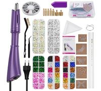 LetCart Hotfix Strass Applikator Werkzeug Set, 7 Spitzen, 6 Boxen Hotfix Strasssteine Glitzersteine, Hot Fixed Edelstein Handwerk Applicator, Wachsstift, Pinzette, Tablett, Reinigungsbürste Tuch