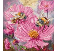 Letistitch Kreuzstich Stickpackung "Honigblüten", Zählmuster, 23x23cm