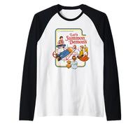 Lets Summon Demons Occult Retro Vintage Funny Adult Humor Raglan
