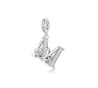 Letter Charms für Pandora Armbänder Silber Alphabet Initiale Charms M Bead Anhänger Schmuck Geschenk für Frauen Mädchen