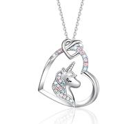 LETTERASHQP Einhorn Geschenke für Mädchen Einhornkette Mädchen Schmuckmädchen Schmuck Einhornkette Schutzengel Kinderschmuck Kinderkette Einschulung Einhorn Schmuckset