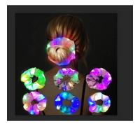 Leuchtende Haargummis Neon Party Haarschmuck 6 Stk. Festival