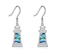 Leuchtturm Ohrringe für Frauen Sterling Silber Abalone Shell Leuchtturm Dangle Drop Earring Geburtstag Schmuck Geschenk für Freundin Liebhaber