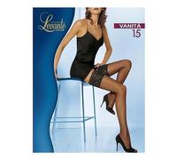 Levante Damen halterlose Strümpfe 15 den mit Spitzenrüsche Art. VANITA15 SELF-REGENT, Glace, M
