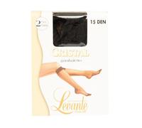 Levante Kniestrümpfe 2 Paare Frau 15 den 17 dtex sehr transparentes Komfortband Artikel CRISTAL 15 GAMBALETTO, Nero, Einheitsgröße