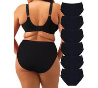 Levao Unterhosen Damen Große Größen Baumwolle Unterwäsche Damen Schlüpfer Stretch Slip Mehrpack Cheeky Spitzen Bikini & Panties, 6er Pack