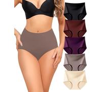Levao Unterhosen Damen, Seamless Slips Damen Nahtlose Unterwäsche Frauen Hohe Taille Stretch Bequeme Panties Ohne Naht Atmungsaktiv Invisible Mehrpack, 5er Pack(S-XXL)