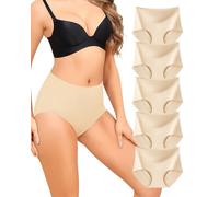Levao Unterhosen Damen, Seamless Slips Damen Nahtlose Unterwäsche Frauen Hohe Taille Stretch Bequeme Panties Ohne Naht Atmungsaktiv Invisible Mehrpack, 5er Pack(S-XXL)