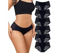 Levao Unterhosen Damen Seamless Slips Damen Spitzen Nahtlose Unterwäsche für Frauen Höschen No Show Atmungsaktiv Weiche Ohne Naht Hipster Invisible Unsichtbare Panties Slips 6 Pack(S-XL)