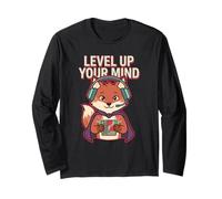 Level Up Your Mind Fox Enthusiast Gam Zitat Videospiel Gamer Langarmshirt