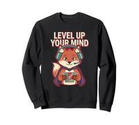Level Up Your Mind Fox Enthusiast Gam Zitat Videospiel Gamer Sweatshirt