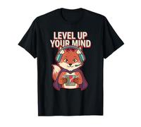 Level Up Your Mind Fox Enthusiast Gam Zitat Videospiel Gamer T-Shirt