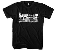 Leverkusen Macht am Rhein Herren T-Shirt | Sport Leverkusen Meister T-Shirt Leverkusen Trikot Fanartikel Fussball Stadt Skyline | Schwarz (XL)