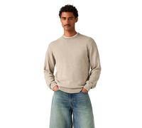 Rundhalspullover LEVI'S "LIGHTWEIGHT HM SWEATER", Herren, Gr. S, beige (pre twist marl brindle, egret jersey), Strick, Obermaterial: 100% Baumwolle, regular fit normal, Rundhals, angesetztes Bündchen,