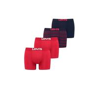 Levi’s Basic-Boxershorts, einfarbige und gestreifte Baumwollunterwäsche für Männer mit elastischem Bund, kein Hochrutschen, 4er-Pack