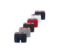 Boxershorts LEVI'S Gr. S, 6 St., bunt (blue, red, grey) Herren Unterhosen Levi's 6 Stück mit Logobund (50916310-S)