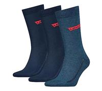 Socken LEVI'S "LEVIS REGULAR CUT BW LOGO RECYCL CO", Damen, Gr. 39-42, blau (denim), Baumwollmischung, normal, Socken Socken, mit breitem Logobund (90910060-39) denim