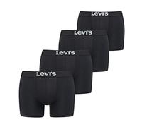 Levi’s Einfarbige Basic-Boxershorts, weiche Herrenunterwäsche aus Bio-Baumwolle mit elastischem Bund und doppelter Einlage, kein Hochrutschen, 4er-Pack