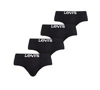 Levi’s Einfarbige Basic-Slips, Bequeme Herrenunterwäsche aus Bio-Baumwolle mit elastischem Bund und doppelter Einlage, 4er-Pack