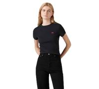 Levi's® Cropped T-Shirt in Ripp-Optik mit Label-Stitching in Black, Größe S
