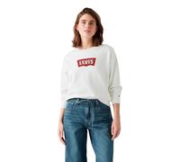 Sweatshirt LEVI'S "GR ICONIC HERITAGE CREW", Damen, Gr. XS (34), weiß, Sweatware, Obermaterial: 100% Baumwolle, bedruckt, bequem normal, Rundhals, Sweatshirts Sweatshirt, Bequeme Passform (97483939-XS