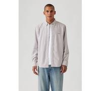 Langarmhemd LEVI'S "AUTHENTIC BUTTON DOWN", Herren, Gr. L, N-Gr, waylon stripe delici, Web, Obermaterial: 100% Baumwolle, gestreift, casual, Langarm, Hemden, mit Ton-in-Ton Logostickerei auf der Brust