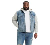 Hybridjacke LEVI'S PLUS, Herren, Gr. 4XL (72/74), blau (candy man), Denim/Jeans, Obermaterial: 100% Baumwolle, mehrfarbig, regular fit taillenbedeckt, ohne Ausschnitt, Rippbündchen, Jacken, mit Sweat