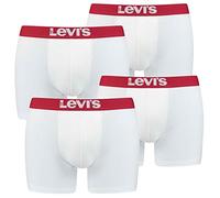 Levi´s Herren Solid Basic Boxershorts im Vorteilspack 2x2 Pack (White/White, XL)