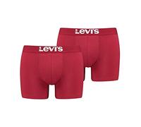 Levi´s Herren Solid Basic Boxershorts Unterwäsche im 2er Pack (Chili Pepper, M)