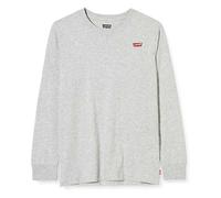 Langarmshirt LEVI'S KIDS "LVB LS GRAPHIC TEE SHIRT", Jungen, Gr. 6 (116), grau (grau heather), Single Jersey, Obermaterial: 60% Baumwolle, 40% Polyester, unifarben, regular fit normal, Rundhals, gerad